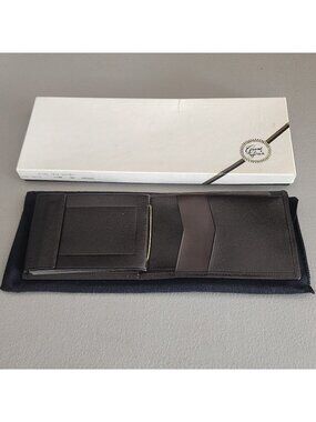 Vintage SWANK Grand Prix Men’s Wallet - Genuine Kangaroo Leather - Black -...